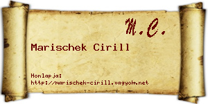 Marischek Cirill névjegykártya
